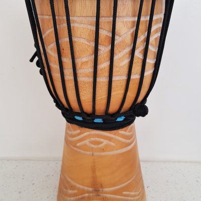 Djembe drum 30cm hand carved tribal carving mohogany wood